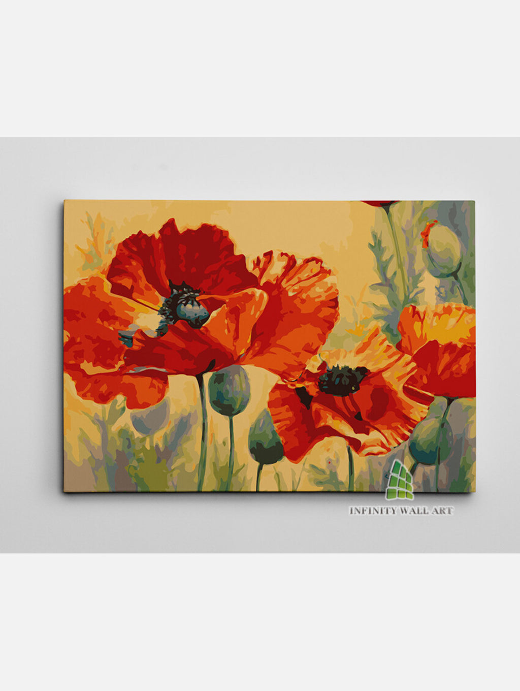 Red Poppies Flowers Canvas Art Painting Framed Wall Art Print Picture Decor