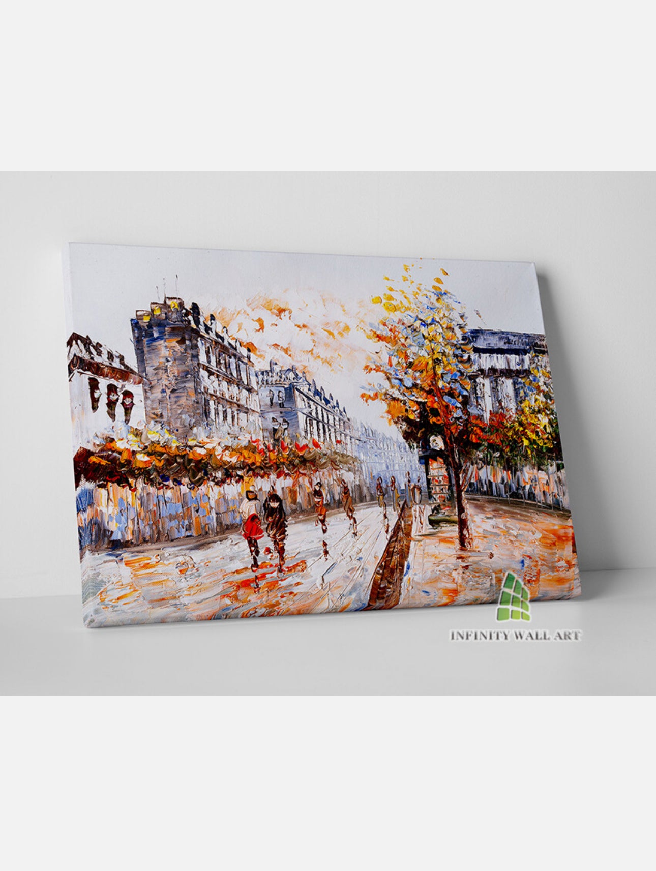 Modern City Street Canvas Art Oil Painting Wall Art Print Picture Decor