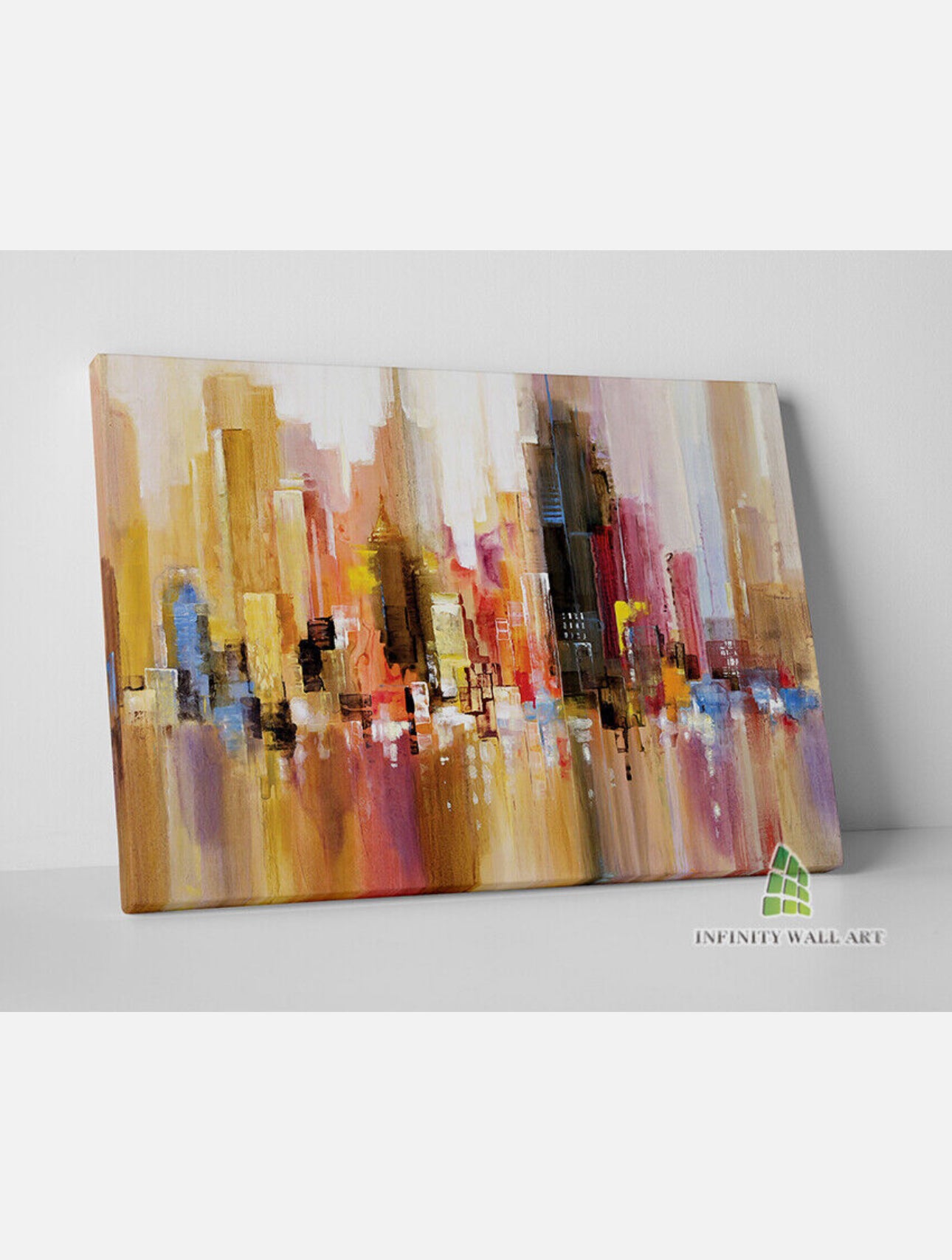 ABSTRACT CITY SKYLINE Canvas Art Oil Painting Wall Art Print Picture Decor