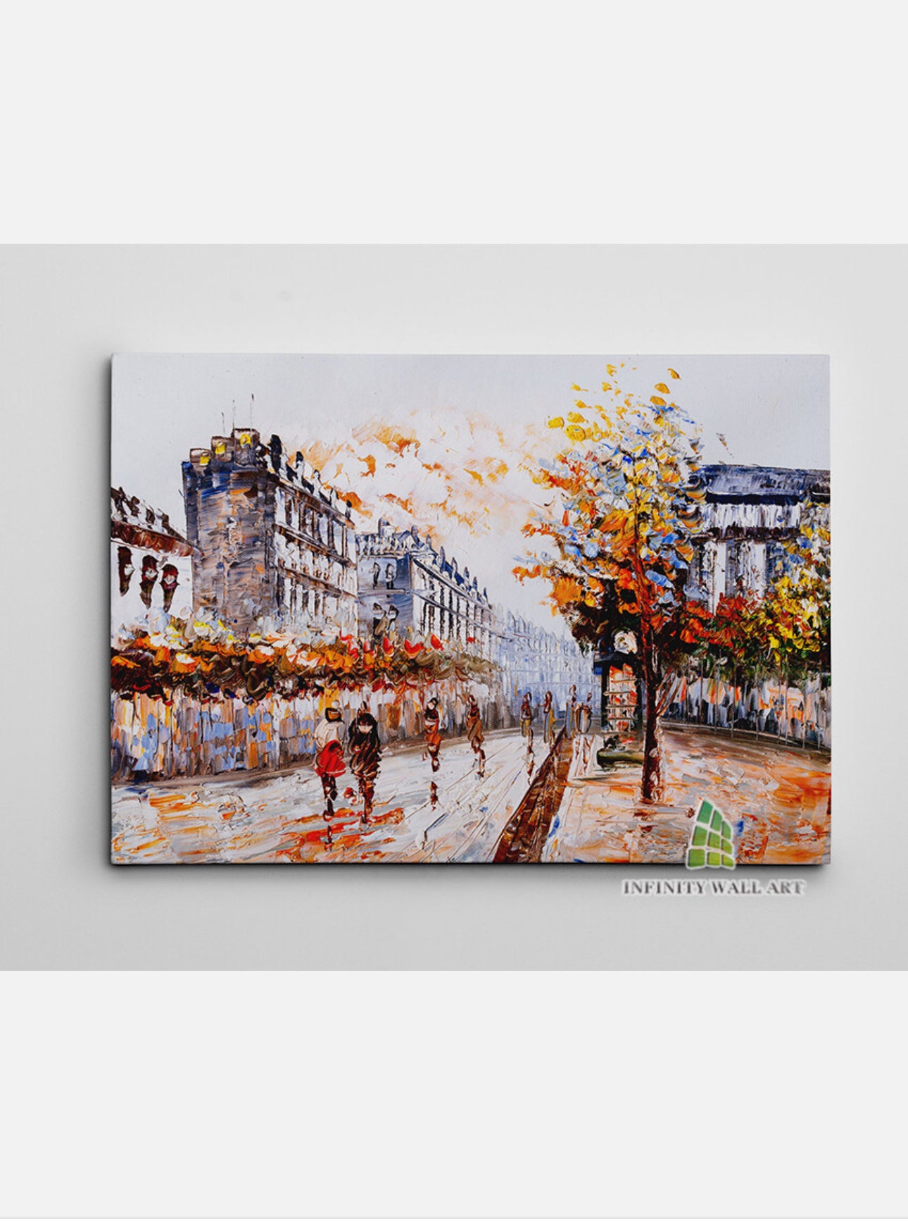 Modern City Street Canvas Art Oil Painting Wall Art Print Picture Decor