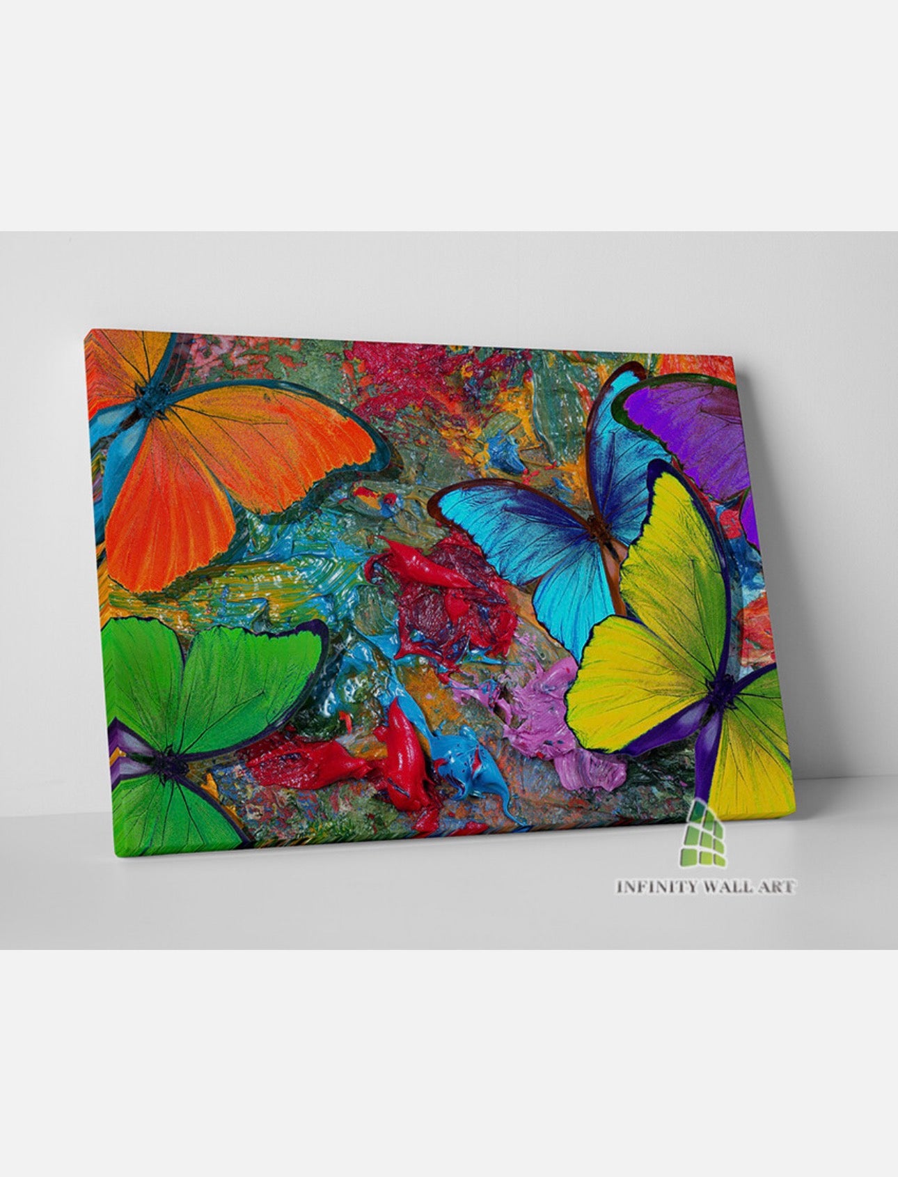 Colourful Butterfly Oil Painting Canvas Art Abstract Wall Art Print Canvas