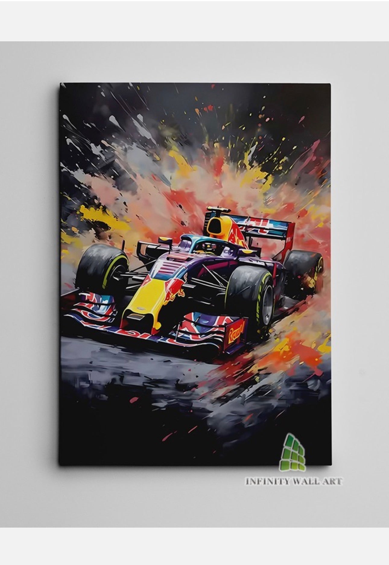 Colourful F1 Car Canvas Art Wall Art Print Picture Sports Cars Framed Decor