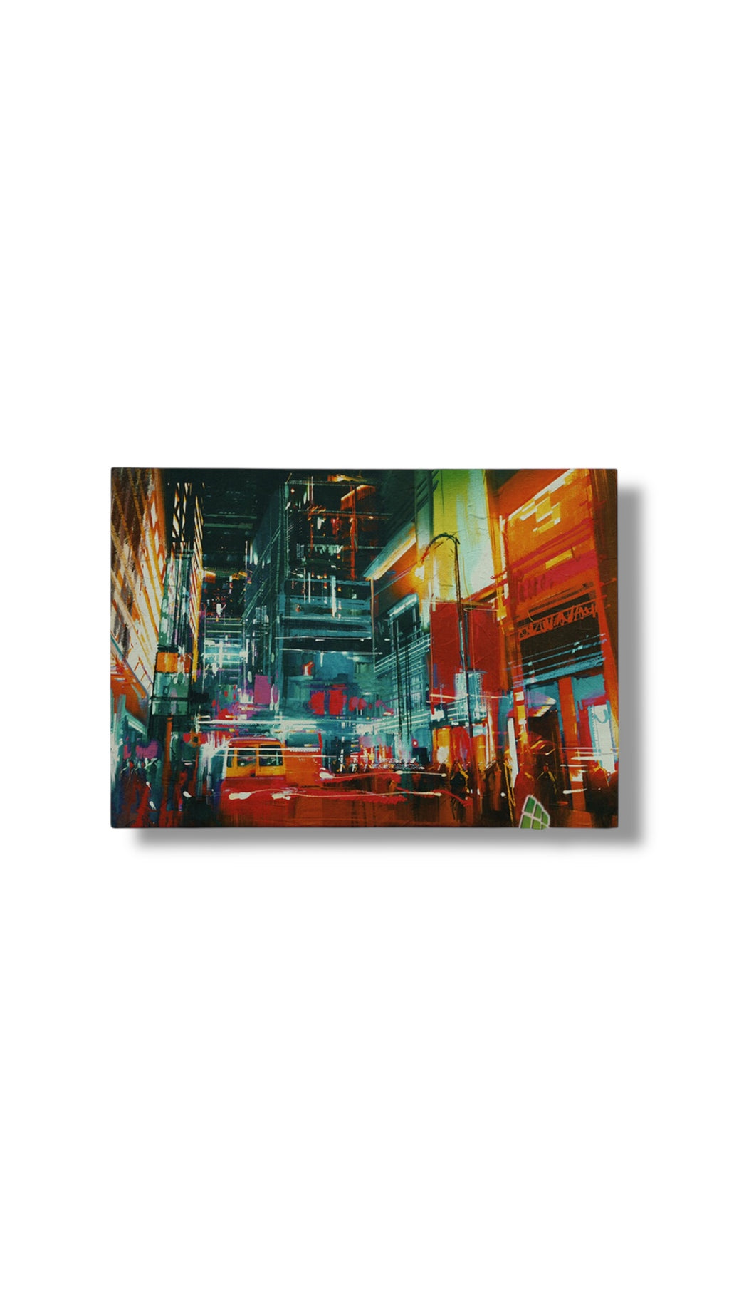 City Street Nightlife Canvas Art Oil Painting Wall Art Print Picture Decor